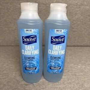 2 Suave Essentials Daily Clarifying Cleansing Shampoo 22.5 Fl Oz Family Size